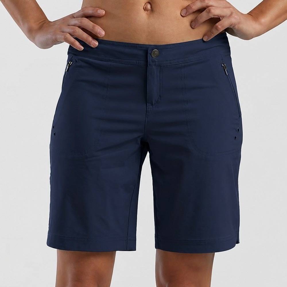 Title Nine Womens Rogue Hybrid Performance Shorts 2 Navy Quick Dry UPF 50 Swim